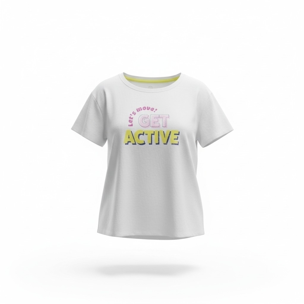 Ideology Unisex Kids White Graphic T-Shirt XL NWT Performance Wear "Get Active"